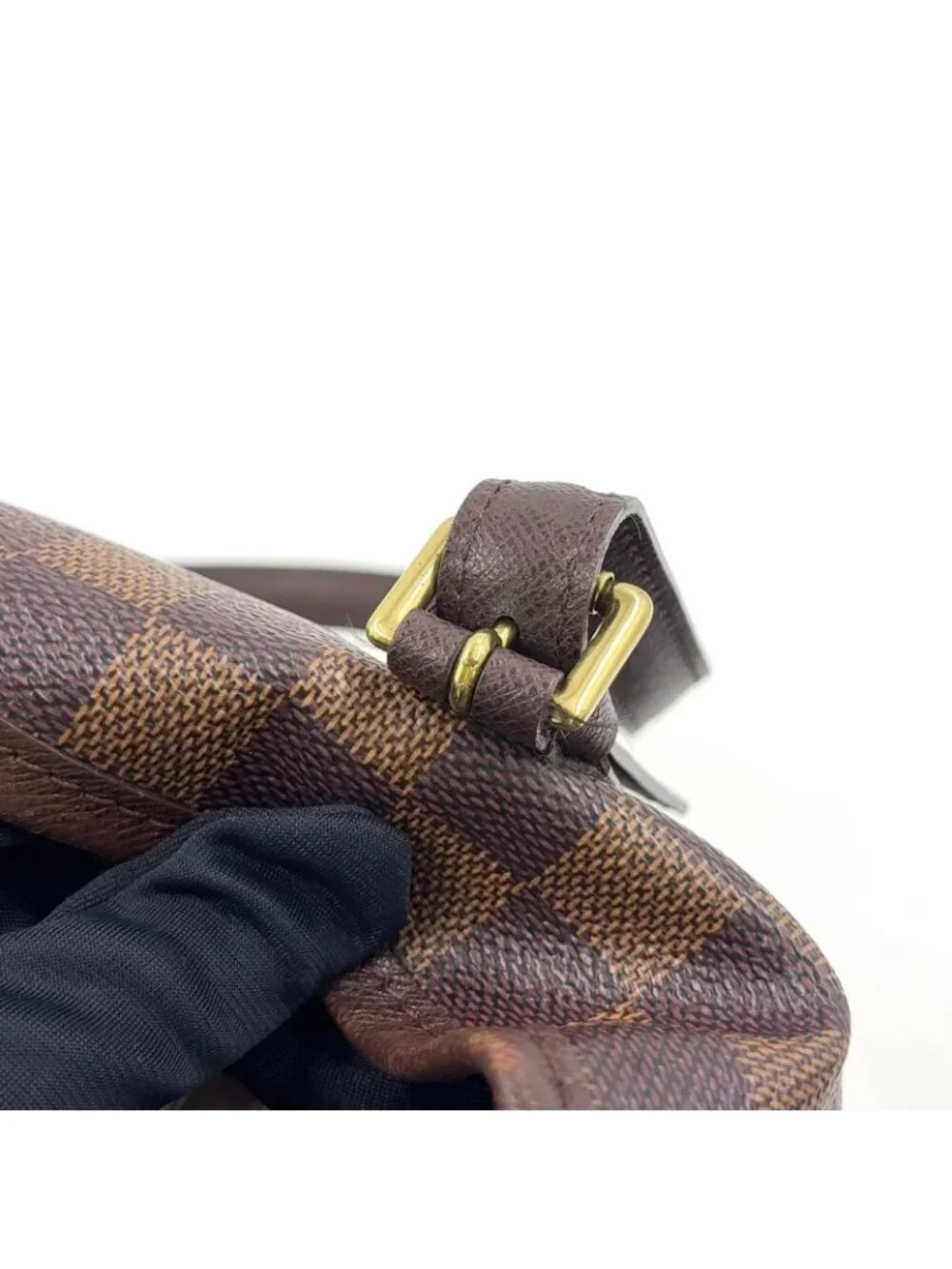 Louis Vuitton Marais Damier Ebene Leather Brown Tote Gold